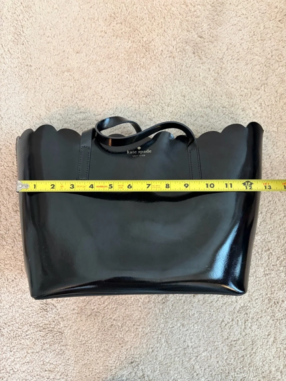 KATE SPADE Lily Avenue Patent Leather Small‎ Carrigan Tote Purse Bag Black